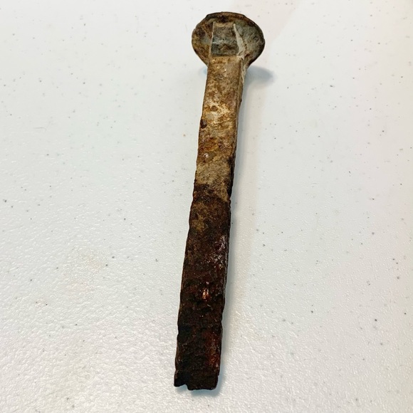 Antique Vintage Old Rusted Iron Railroad Spike Nail Tie Weight, [6.5 inch long] - Picture 3 of 6